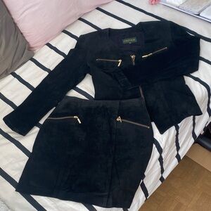 DANIER Suede/Velvet Leather Skirt Set (2pc)